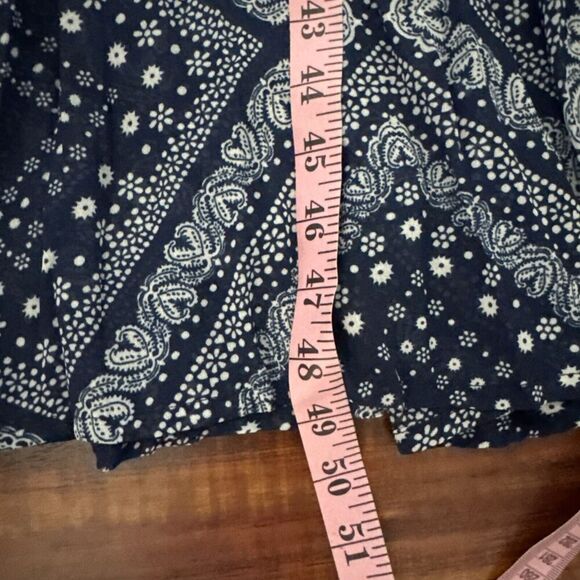 Vasna Womens Maxi Dress Sz Small Bandana Print Blue Fitted Classic Feminine - Picture 15 of 15